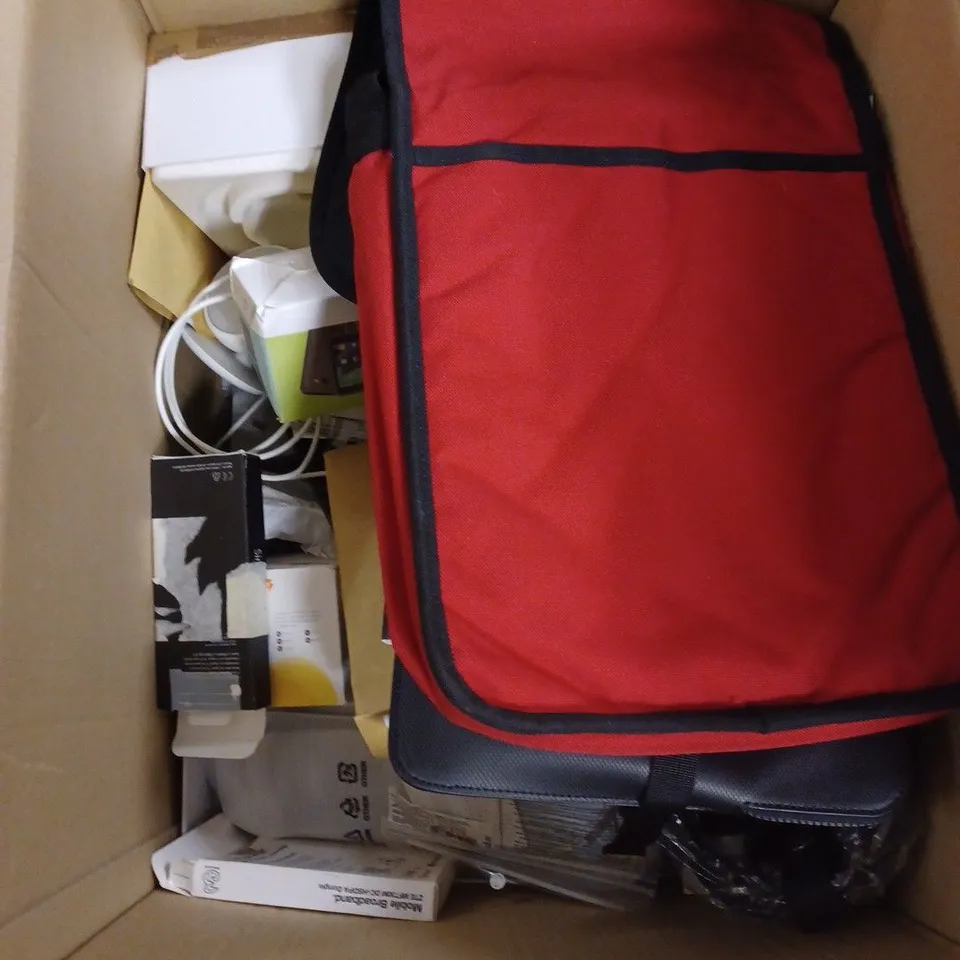 LARGE BOX OF ASSORTED LAPTOP COVERS , HEADPHONES , AND PHONE CASES , ETC 