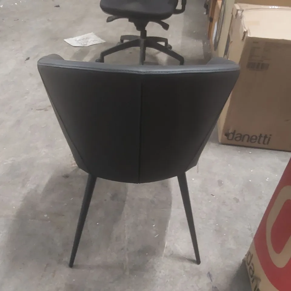 DANETTI LANDON BLACK LEATHER DINING CHAIR