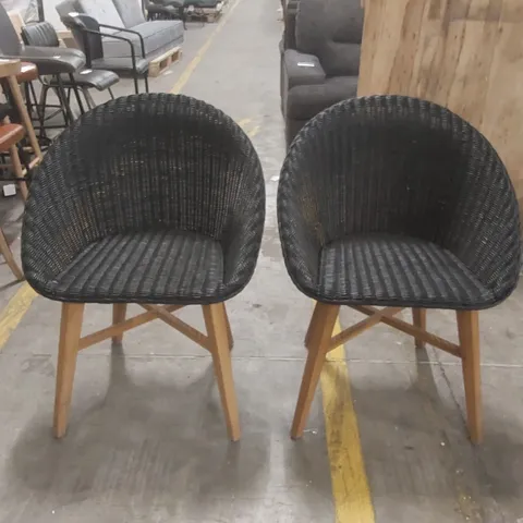 PAIR OF DESIGNER RATTAN CHAIRS
