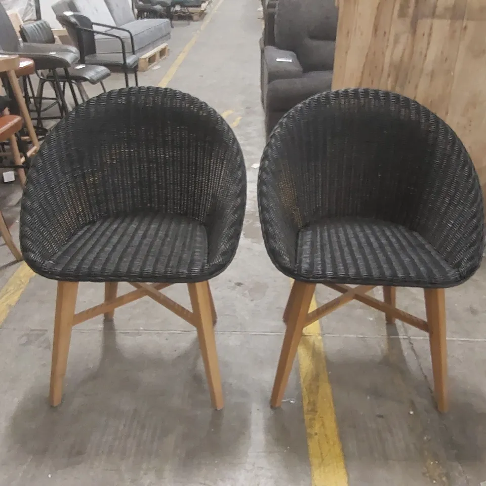 PAIR OF DESIGNER RATTAN CHAIRS