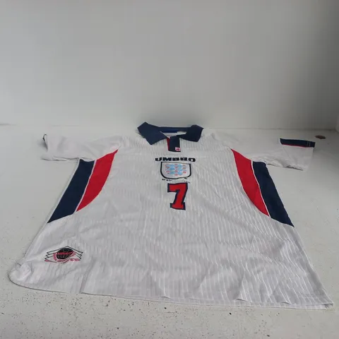 ENGLAND NATIONAL TEAM FOOTBALL JERSEY – BECKHAM 7 (UMBRO) – WHITE MEDIUM NIKE