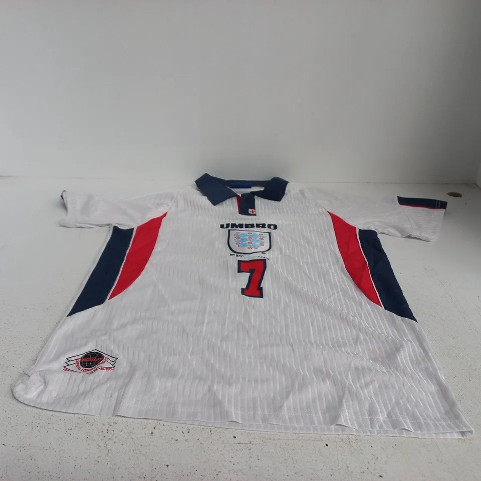 ENGLAND NATIONAL TEAM FOOTBALL JERSEY – BECKHAM 7 (UMBRO) – WHITE MEDIUM NIKE