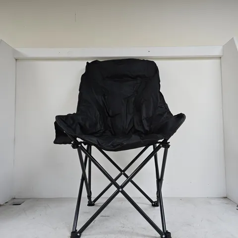 LIVMORE BLACK FOLDING CAMPING CHAIR – PORTABLE OUTDOOR SEATING
