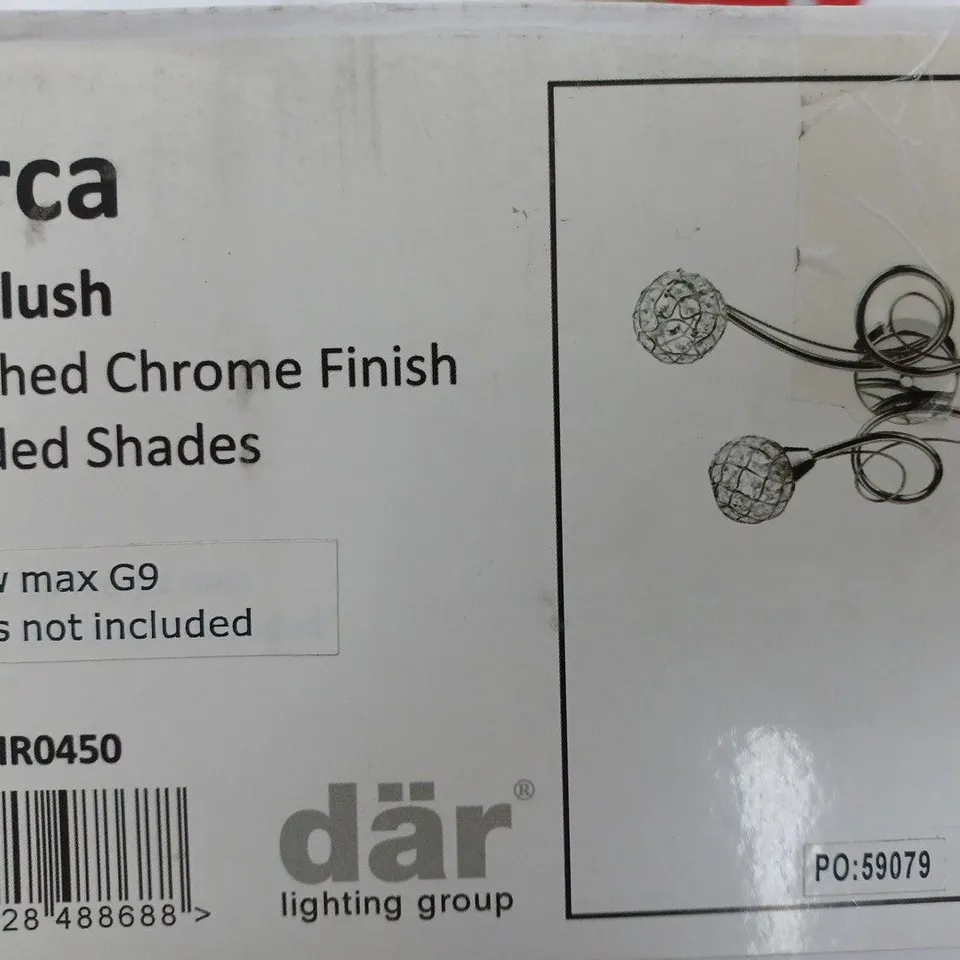 BOXED DAR LIGHTING CIRCA 4 LIGHT SEMI FLUSH CEILING LIGHT POLISHED CHROME FINISH