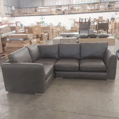 BABLU 4 SEATER FAUX LEATHER CORNER SOFA UPHOLSTERY COLOUR: CHARCOAL ORIENTATION: LEFT HAND FACING