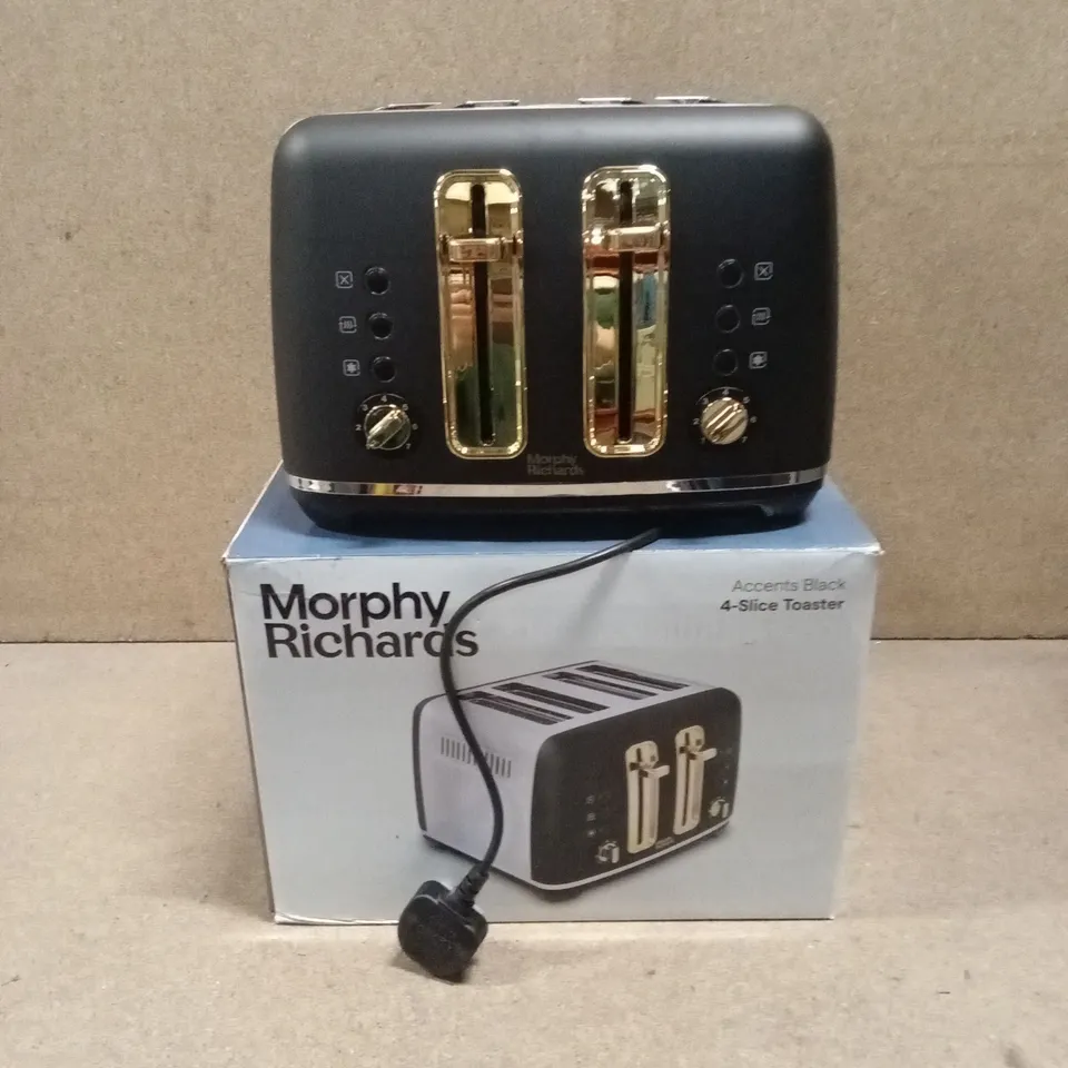 BOXED MORPHY RICHARDS 4-SLICE TOASTER - ACCENTS BLACK