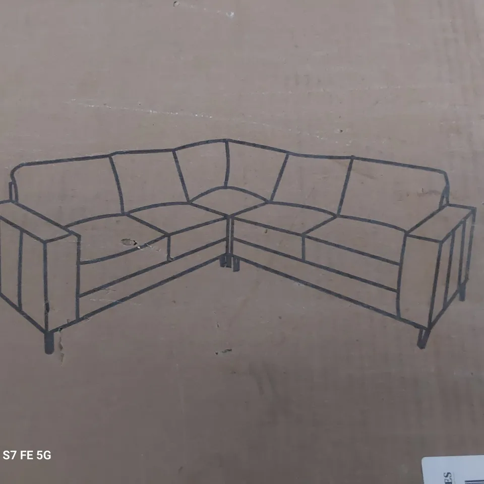 BOXED BALTIMORE LEATHER CORNER SECTION IVORY