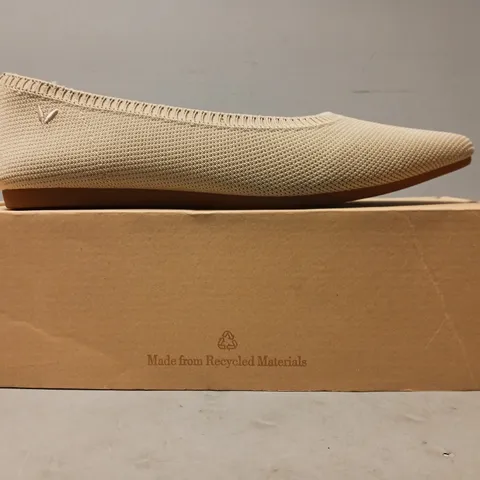 BOXED PAIR OF VIVAIA POINTED TOE SLIP-ON SHOES IN ALMOND EU SIZE 38