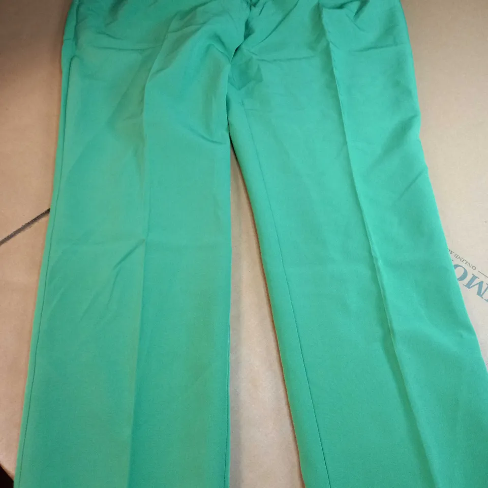 WALLIS GREEN TAPERED PETITE TROUSERS - SIZE 14