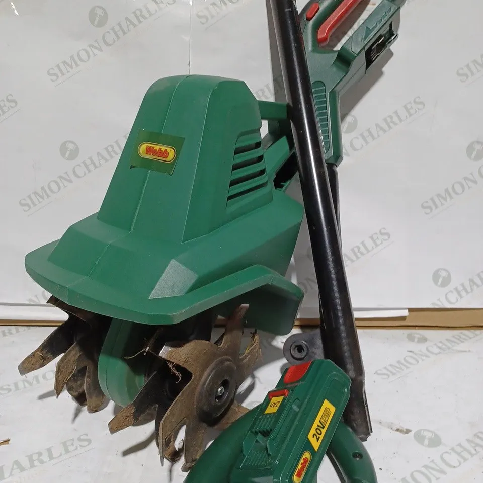 WEBB 20V CORDLESS TILLER WITH 2.0AH BATTERY & CHARGER