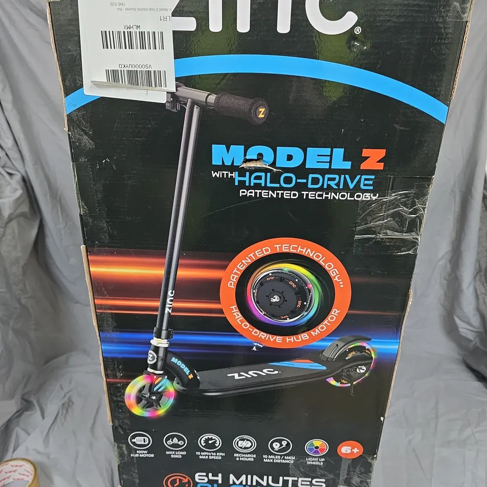 ZINC MODEL Z KIDS ELECTRIC SCOOTER – RAINBOW LED WHEELS (BOXED).