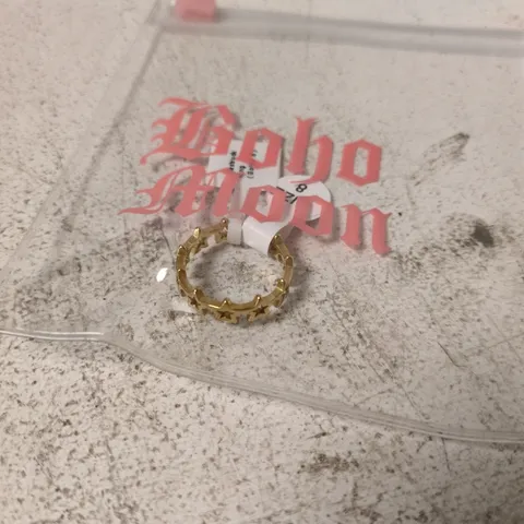 BOHO MOON N GOLD-TONE RING WITH STAR MOTIF – UK SIZE 8