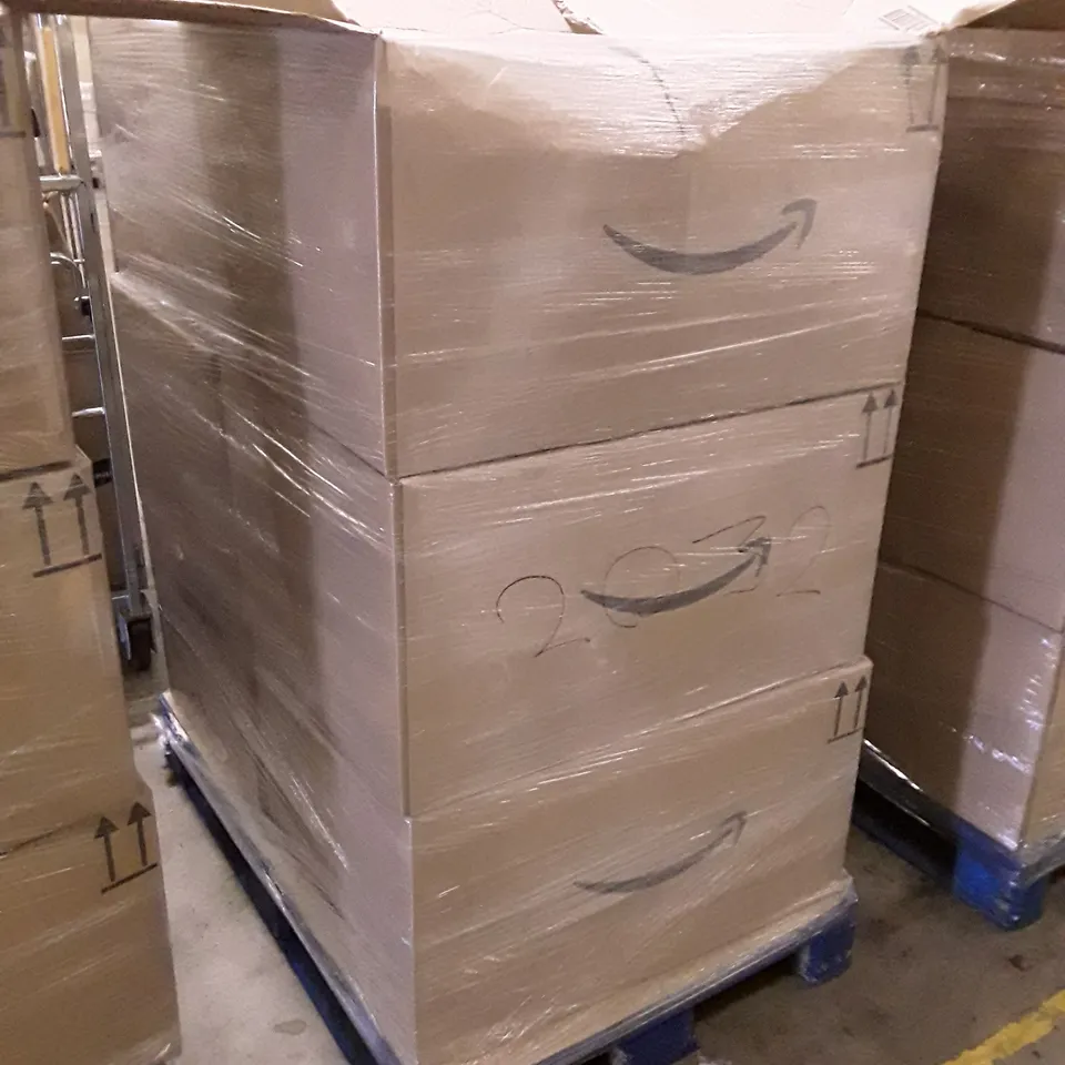 PALLET OF 6 BOXES CONTAINING ASSORTED PRODUCTS INCLUDING HANGING VACUUM STORAGE BAGS, HYDROPONIC MIX, 3D SLEEP MASK, DESK LAMP, HAIR CLIPS, FLOWER POTS