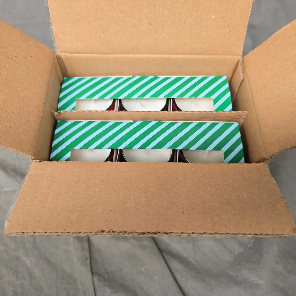 4 X BOXED CHRISTMAS THEMED SCENTED CANDLES - 3 CANDLES PER PACK	 