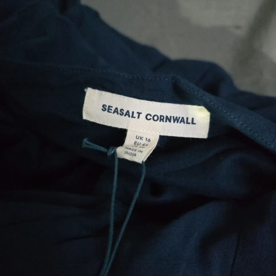 SEASALT CORNWALL HIGH WOODS DRESS IN WINDING WILDFLOWER MARITIME IN NAVY - UK 16