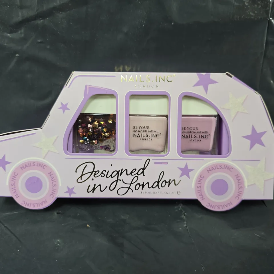 BOX OF APPROXMATELY 7 NAILS.INC DESIGNED IN LONDON NAIL ITEMS 