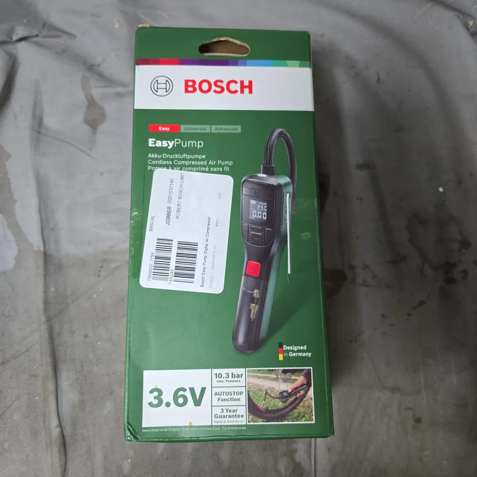 BOSCH EASYPUMP CORDLESS AIR COMPRESSOR (3.6V) – BOXED