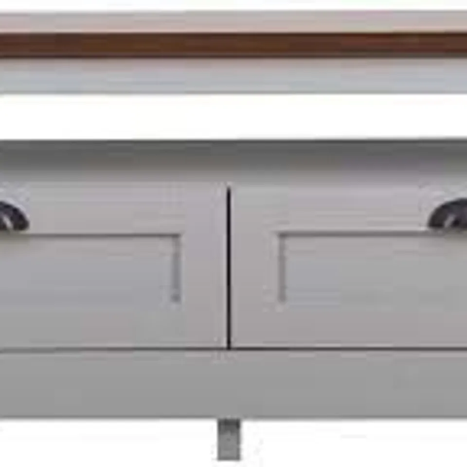 BOXED DEVON STORAGE COFFEE TABLE GREY/WALNUT 