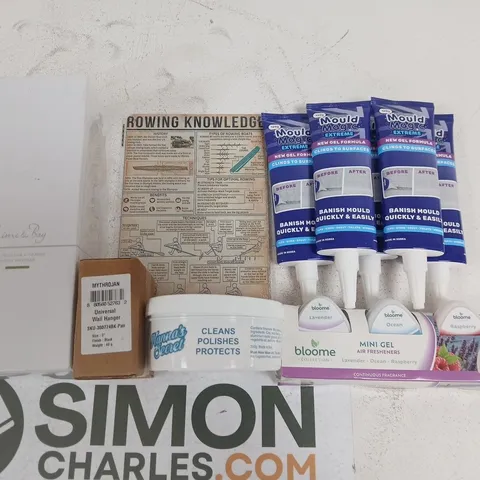 LOT OF ASSORTED HOUSEHOLD ITEMS TO INCLUDE MAGIC MOULD EXTREME, SCENT DIFFUSER AND WALL HANGER