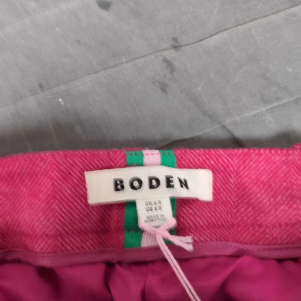 BODEN WOMEN'S MAGENTA WIDE-LEG TROUSERS, UK 6R (US 2R)