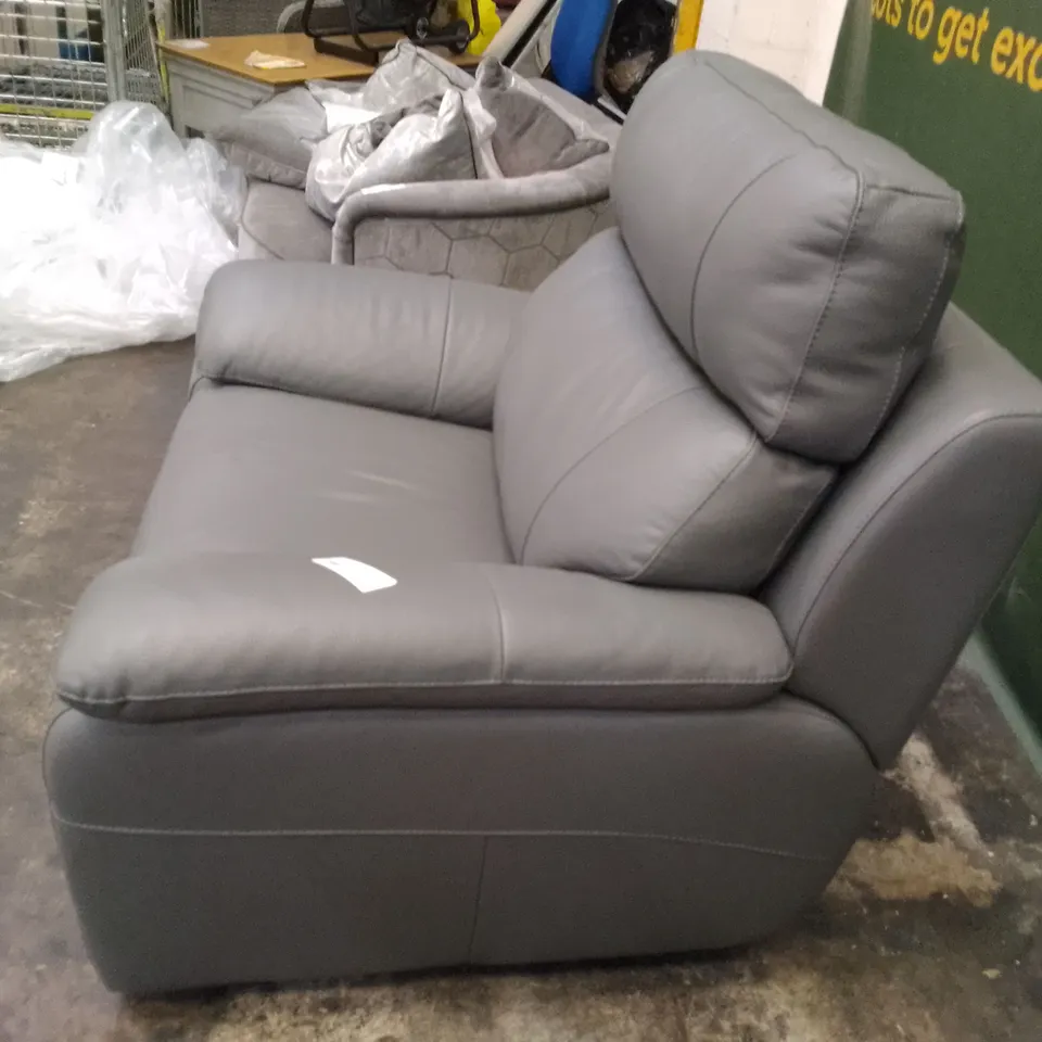QUALITY ITALIAN DESIGNER PATRIZIO SMALL ARMS ELECTRIC RECLINER CHAIR - ANTHRACITE GREY LEATHER