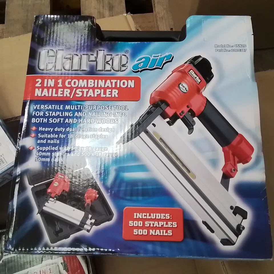 MIXED BOX OF TOOLS TO INCLUDE: CLARKE 40 PIECE TORX/SPLINE AND BIT HOLDER SET, 2 IN 1 NEEDLE SCALER/HAMMER CHISEL