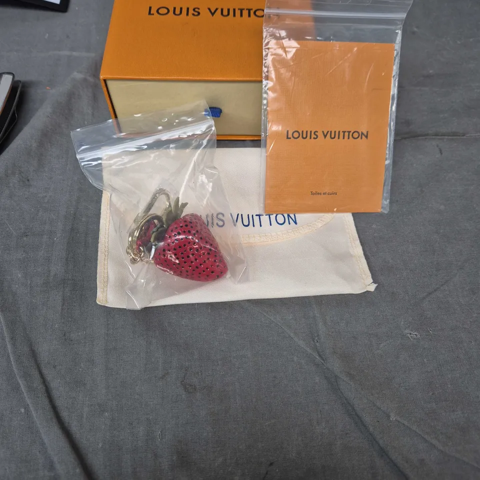LOUIS VUITTON STRAWBERRY CHARM KEYRING – BAG CHARM WITH DUST BAG & BOX