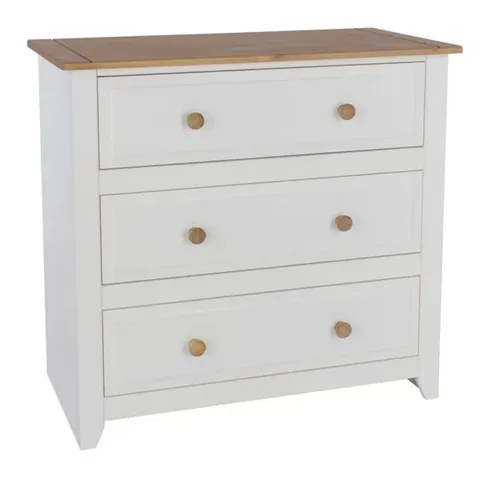 BOXED CAPRI 3 DRAWER CHEST OF DRAWERS (1 BOX)