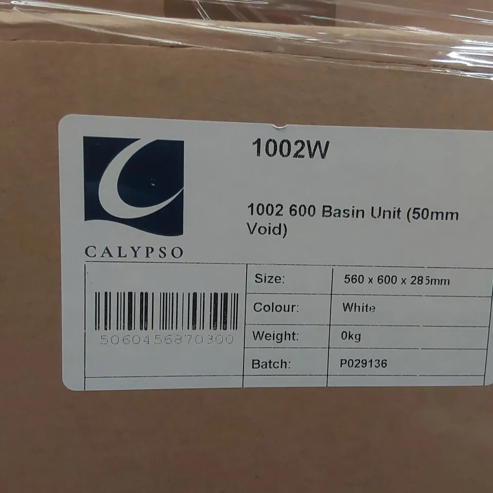 PALLET CONTAINING A LARGE ASSORTMENT OF BATHROOM FURNITURE PARTS INCLUDING: CALYPSO BASIN UNITS ECT