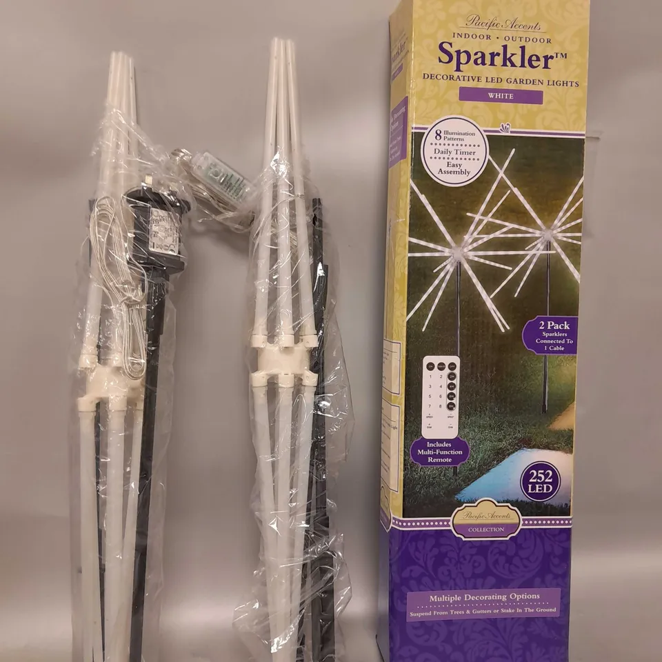 PACIFIC ACCENTS SET OF 2 LED SPARKLER LIGHTS WITH TIMER & REMOTE