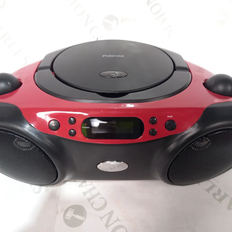 POLAROID BLUETOOTH CD BOOMBOX BLACK/RED