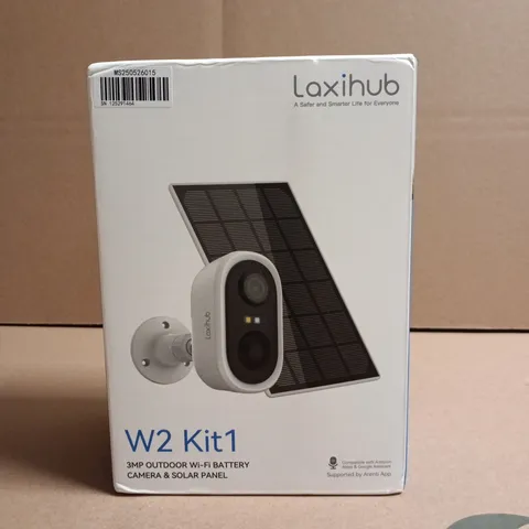 LAXIHUB W2 KIT1 – 3MP OUTDOOR WI‑FI BATTERY CAMERA & SOLAR PANEL (BOXED)