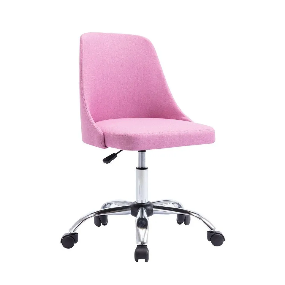 BRAND NEW PORTHOS HOME EFC023A GRY ROACHE TASK CHAIR WITH ADJUSTABLE HEIGHT, 360° SWIVEL AND 5-CLAW METAL BASE WITH ROLLER CASTER WHEELS -PINK-