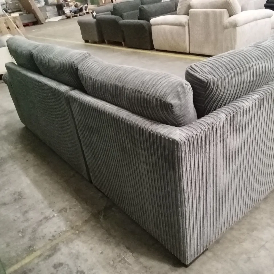 AMALFI STANDARD BACK FABRIC LEFT HAND CORNER CHAISE SOFA - CHARCOAL RRP £949