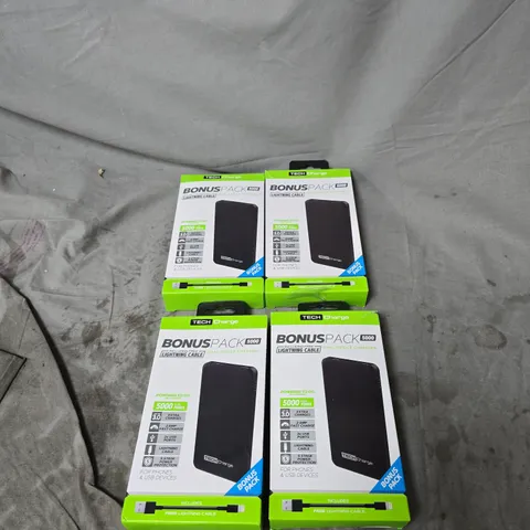 4 X TECH CHARGE BONUS PACK 5000 PORTABLE CHARGER