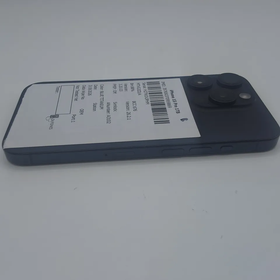 UNBOXED APPLE IPHONE 15 PRO 1TB IN BLUE TITANIUM - A3102