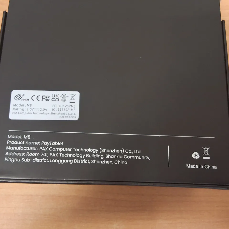BOXED PAX SHIFT 4 M8 ANDROID PAYMENT TABLET IN BLACK