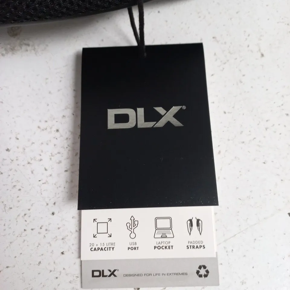 DLX BACKPACK – LAPTOP POCKET, USB PORT, 20 + 15 LITRE CAPACITY, BLACK