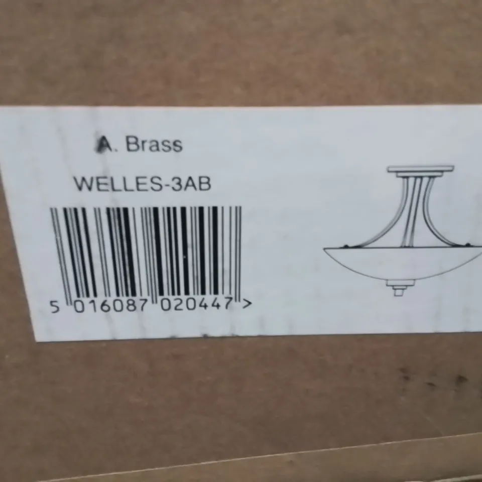 BOXED CEILING LIGHT BRASS