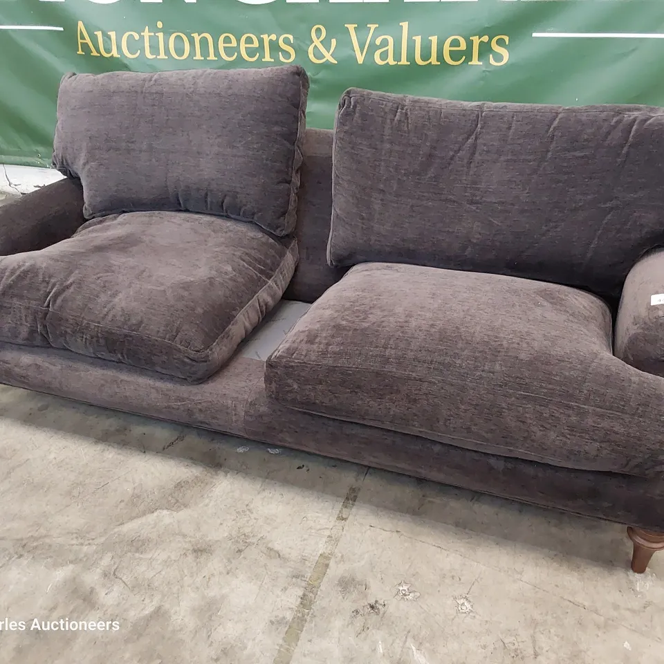 QUALITY BRITISH DESIGNER LOUNGE Co. THREE SEATER SIFA CHARCOAL PLUSH FABRIC 