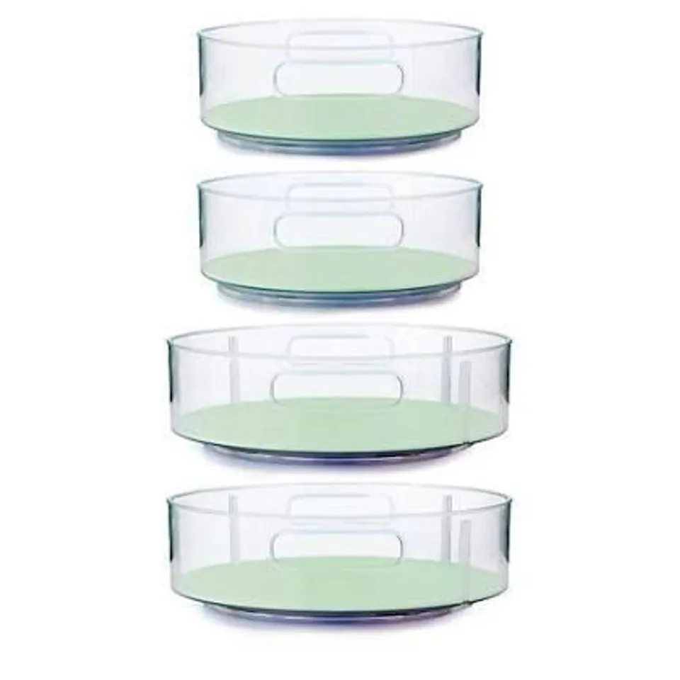 COOK'S ESSENTIALS SET OF 4 TURNTABLE STORAGE ORGANISERS WITH DIVIDERS