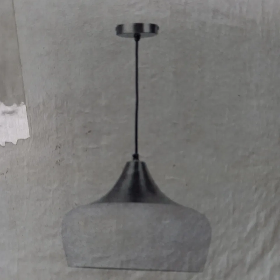 AMIEL 1LT PENDANT WHITE & ANTIQUE BRASS