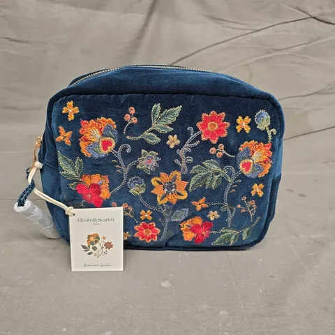 ELIZABETH SCARLETT INK BLUE VELVET WASH BAG