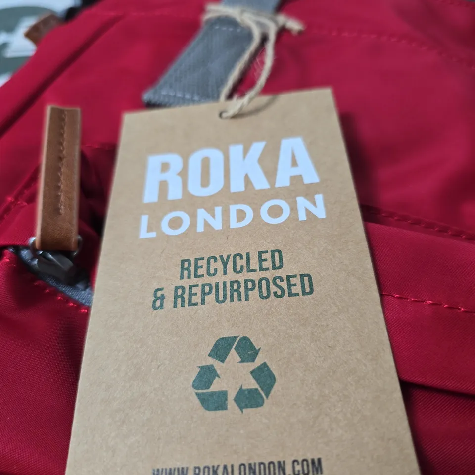 ROKA LONDON RED RECYCLED NYLON BACKPACK