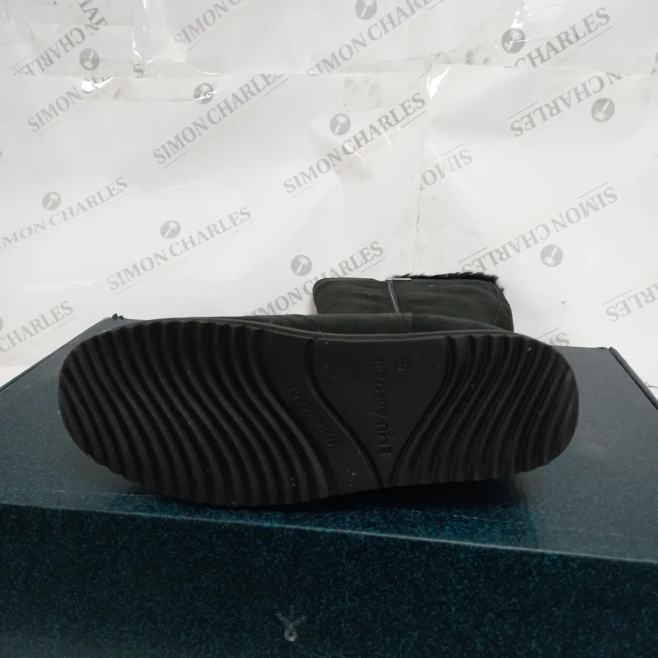 EMU AUSTRALIA "MOONTA" WATERPROOF KNEE LEATHER BOOTS - UK SIZE 7 - BLACK 