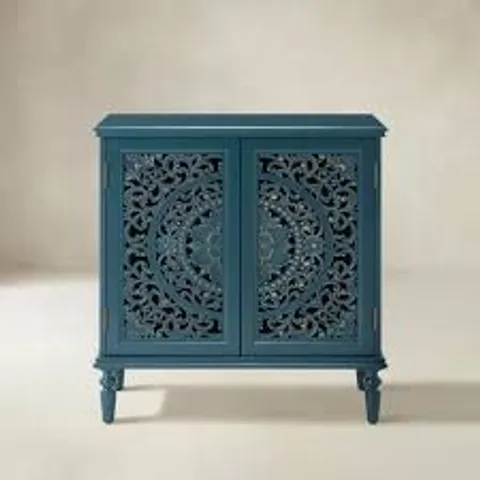 BOXED DELIA 32-INCH TALL 2 DOOR ACCENT CABINET - BLUE (1 BOX)