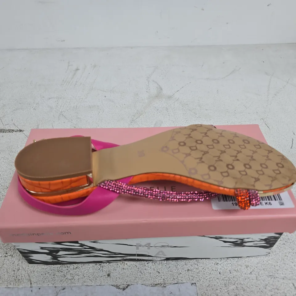MODA IN PELLE VALINE PINK ORANGE SANDALS SIZE 39 BOXED