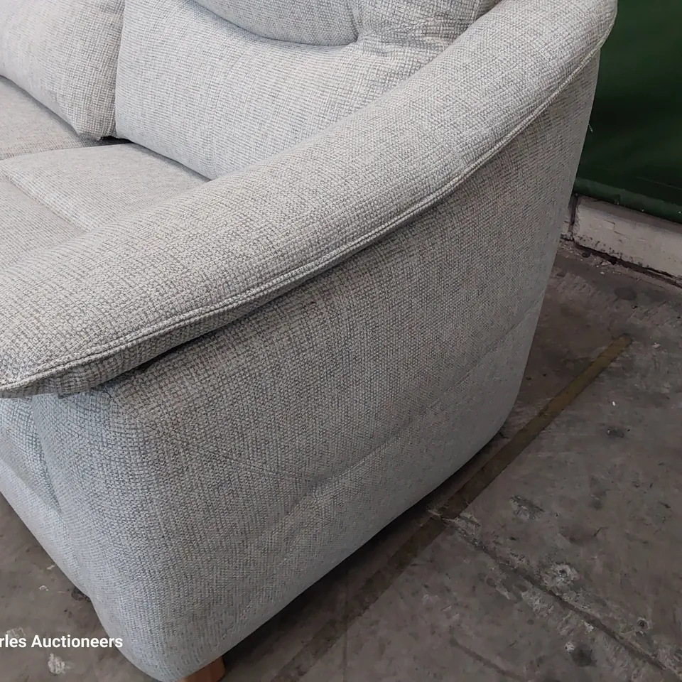 QUALITY BRITISH DESIGNER G PLAN JACKSON THREE SEATER SOFA ROCHE CLOUD FABRIC 