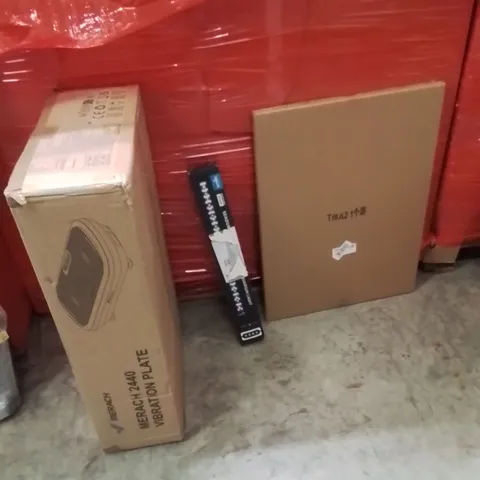 PALLET OF ASSORTED HOUSEHOLD GOODS AND PRODUCTS TO INCLUDE;VIBRATION PLATE,LED LIGHT,PICTURE FRAME 