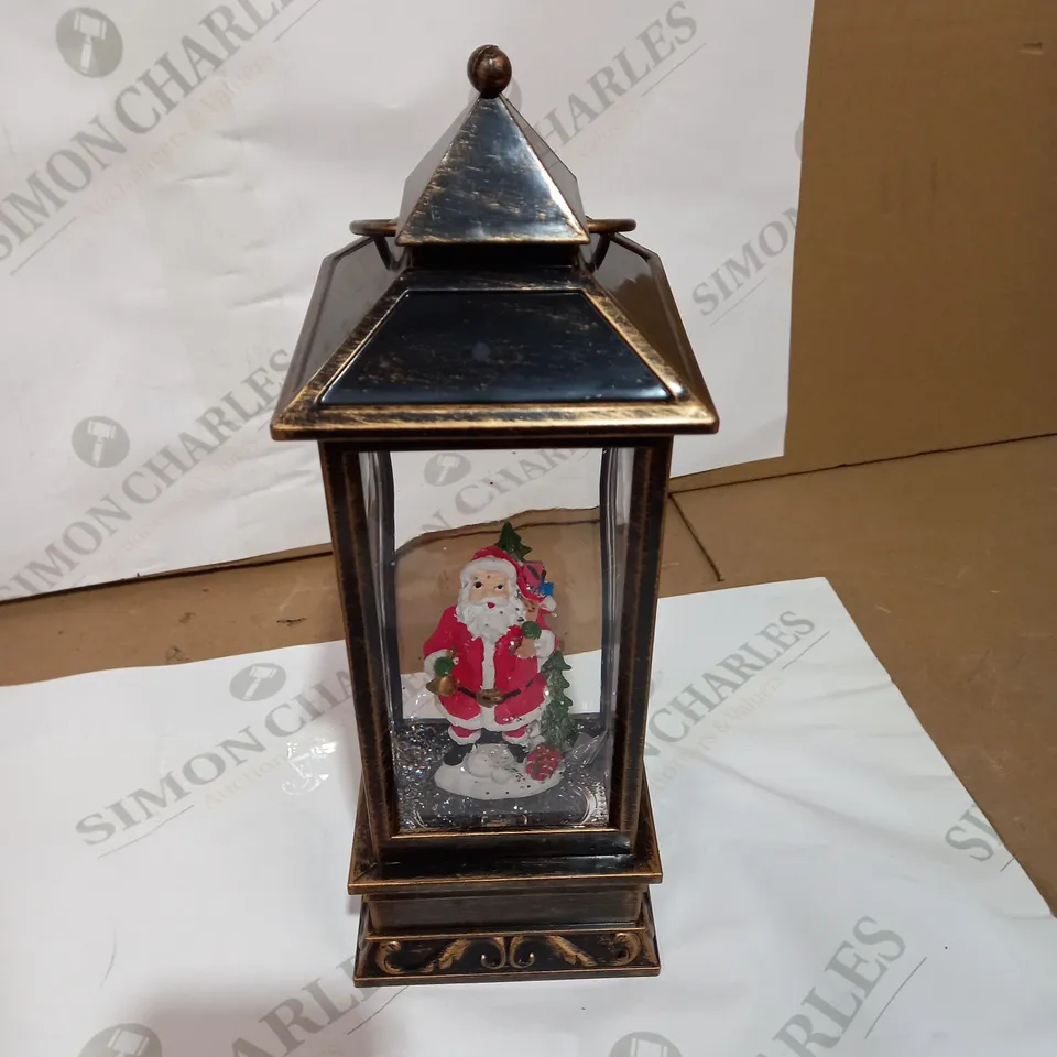 SNOW SWIRL SANTA LANTERN 
